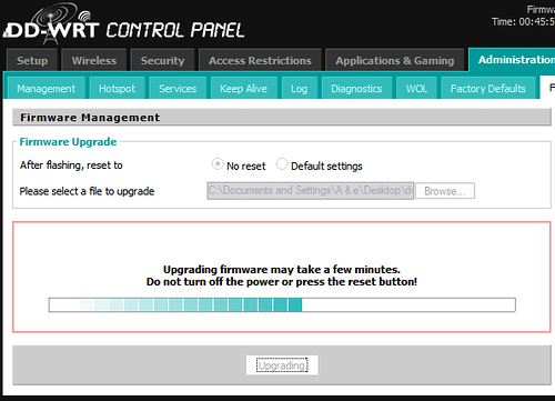 DD-WRT firmware upgrade